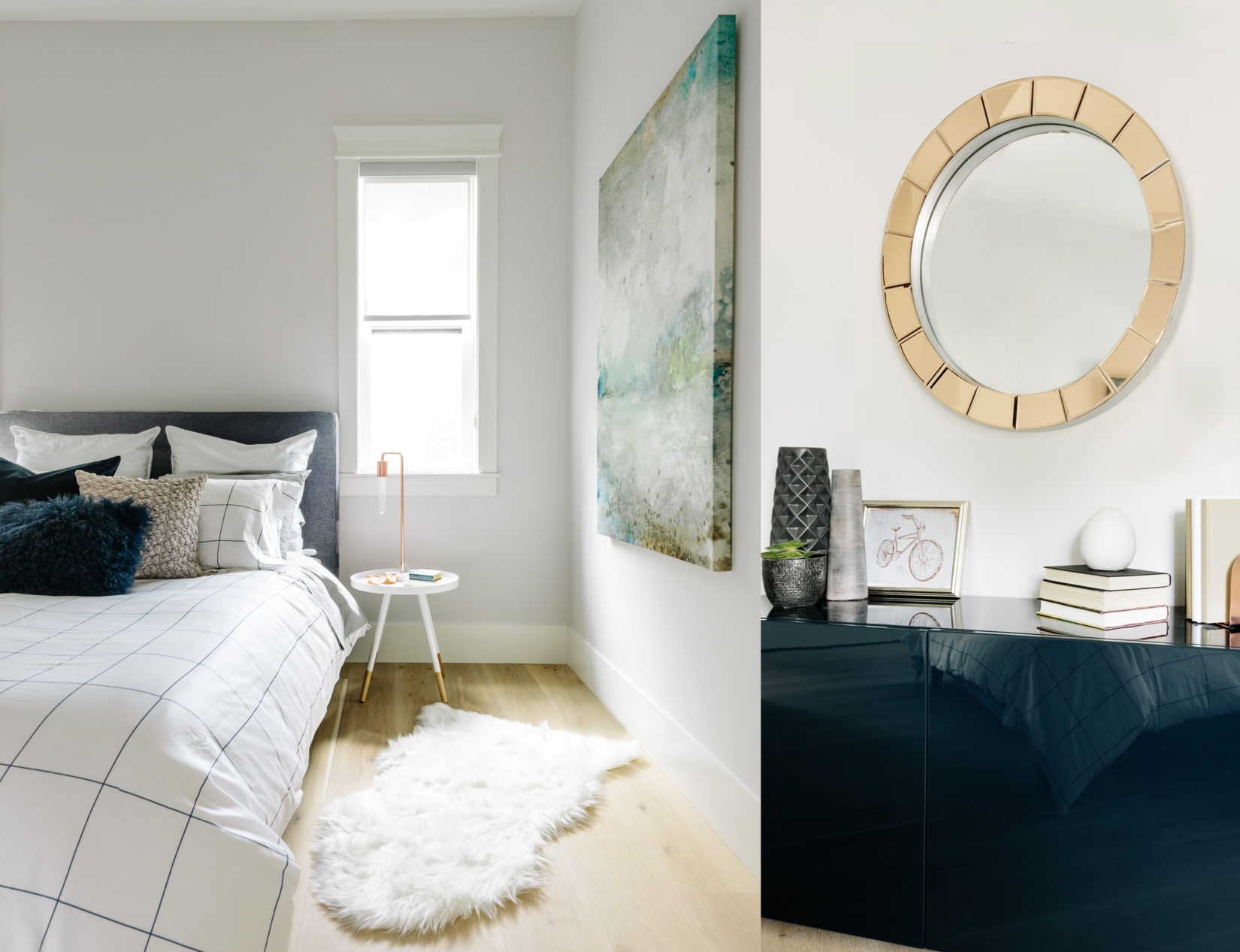 Alexandra Interiors luxurious contemporary bedroom minimal design. Interior design Vancouver